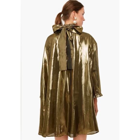 TUCKERNUCK RHODE Priya Gold Metallic Dress NWT Size S/XS - Picture 4 of 6